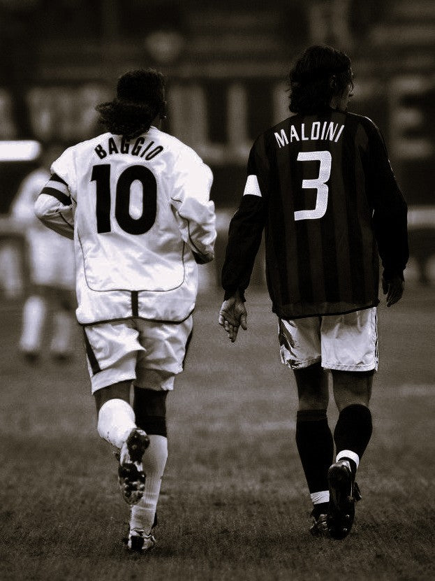 Roberto Baggio y Paolo Maldini